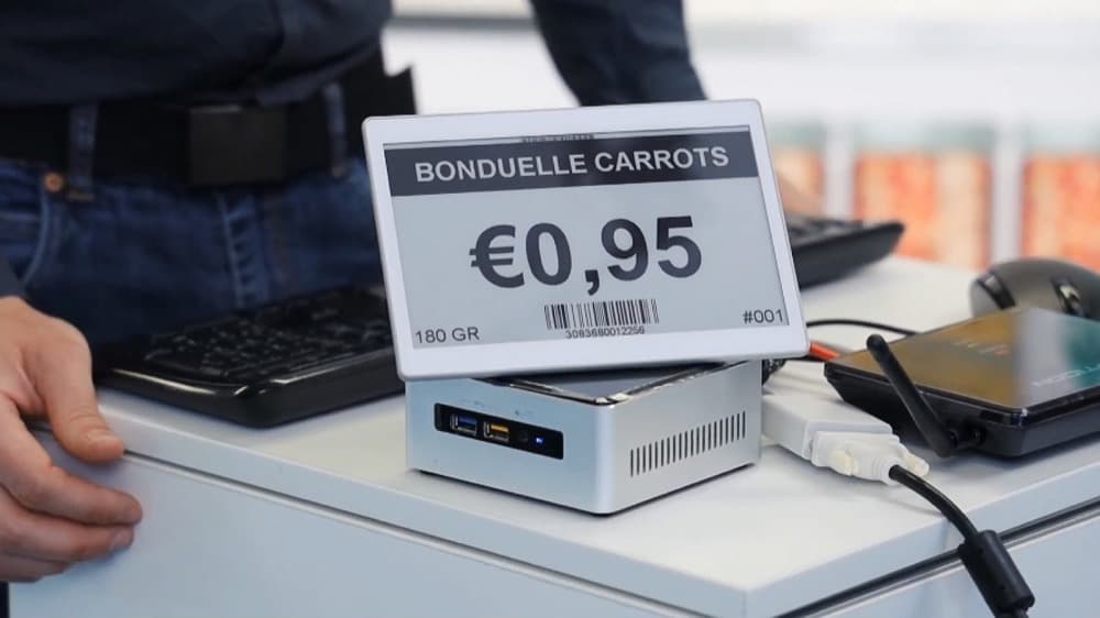 Markette kullanılan elektronik raf fiyat etiketi e-ink ekranı