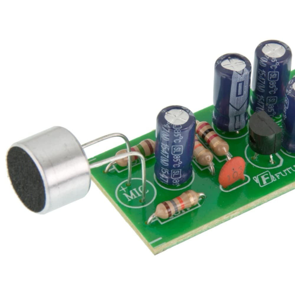 Ön yükselteç kartına MIC olarak bağlanmış elektret mikrofon